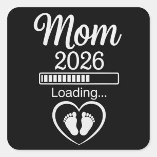 Mum 2026 Loading Dad Pregnancy Announcement Baby Square Sticker