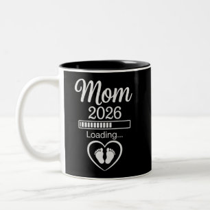 Mum 2026 Loading Dad Pregnancy Announcement Baby Two-Tone Coffee Mug