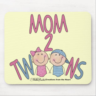 Mum 2 Twins Boy and Girl Mouse Pad
