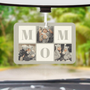 Mum 3 Photo Collage Grey Car Air Freshener