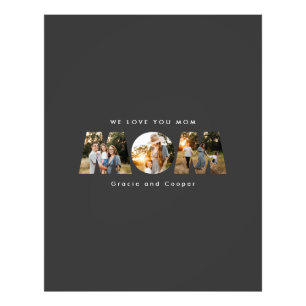 Mum 3 photo modern elegant black white mothers day