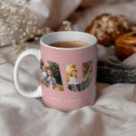 Mum 3 photo modern elegant pink mothers day coffee mug<br><div class="desc">Mum 3 photo modern typography gift. Ideal for contemporary elegant mothers day,  birthdays or Christmas home decor art mug gifts. Modern pink and white design,  colour can be customised to suit your decor and style.</div>