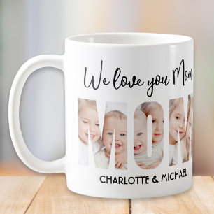 Mum 3 Photos Cutout Letters Coffee Mug