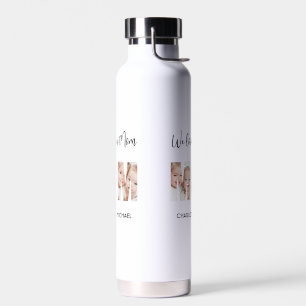 Mum 3 Photos Cutout Letters Water Bottle