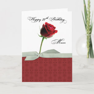 Mum 77th Birthday Red Rose Card