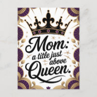 Mum Above Queen Crown Mother's Day Elegant