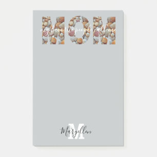 Mum Add Your Name and Monogram Seashell Post-it Notes