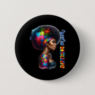 Mum Afro Autism Awareness Mama Black Autism Mother 6 Cm Round Badge