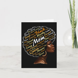 Mum Afro Woman Black History Month Blm Melanin Mot Card
