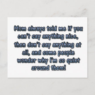 Mum always told me... postcard