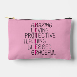 Mum Anagram Amazing Loving Protective Mother Accessory Pouch
