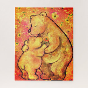 Mum and Baby Bear - Add Your Picture / Text / Name Jigsaw Puzzle
