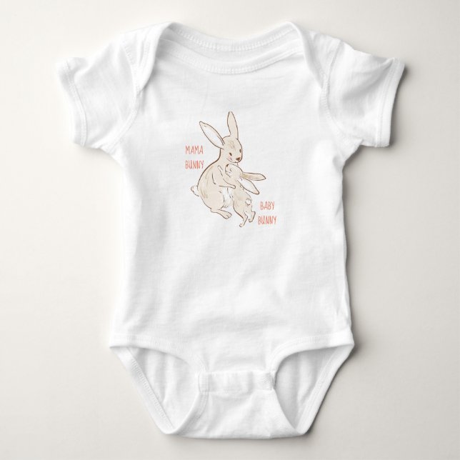 Mum and Baby Bunny Design Bodysuit (Front)