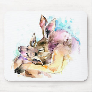 Mum and Baby Deer, Deer Family Gift,Funny Dauhgter Mouse Pad