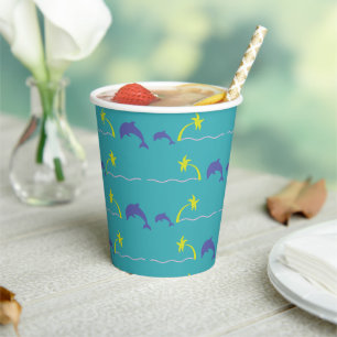 Mum and Baby Dolphin Ocean Scene Paper cup