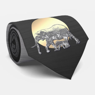 Mum and baby elephant in the setting sun tie