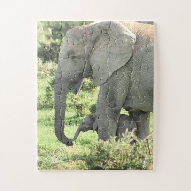 Mum and Baby Elephant Puzzle (Vertical)