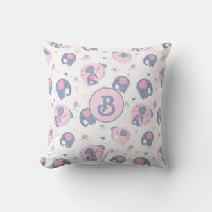 Mum and Baby Elephant Throw Pillow