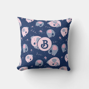 Mum and Baby Elephant Throw Pillow