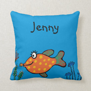 Mum and Baby Fish Kisses Cushion