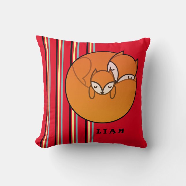 Mum And Baby Fox Throw Pillow (Front)