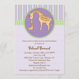 Mum and Baby Giraffe Baby Shower Invitation