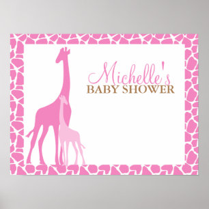 Mum and Baby Giraffe Baby Shower Welcome Sign