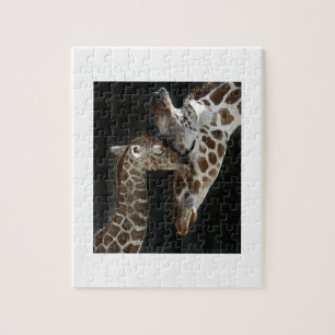Mum and Baby Giraffe Cuddle Jigsaw Puzzle