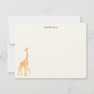 Mum and Baby Giraffe Flat Thank You Cards