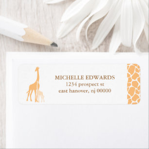 Mum and Baby Giraffe Return Address Labels