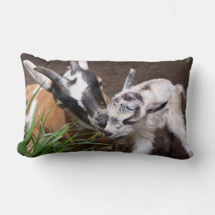 Mum and Baby Goat Lumbar Cushion
