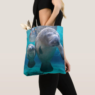 Mum And Baby Manatee (Three Sisters Springs) Tote Bag
