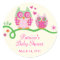 Mum and Baby Owl Baby Shower Favour Sticker