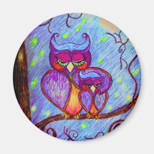 Mum and Baby Owl magnet by Carol Zeock