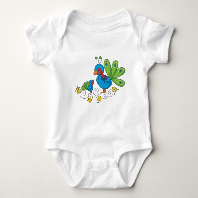 Mum and Baby Peacock Bodysuit (Front)