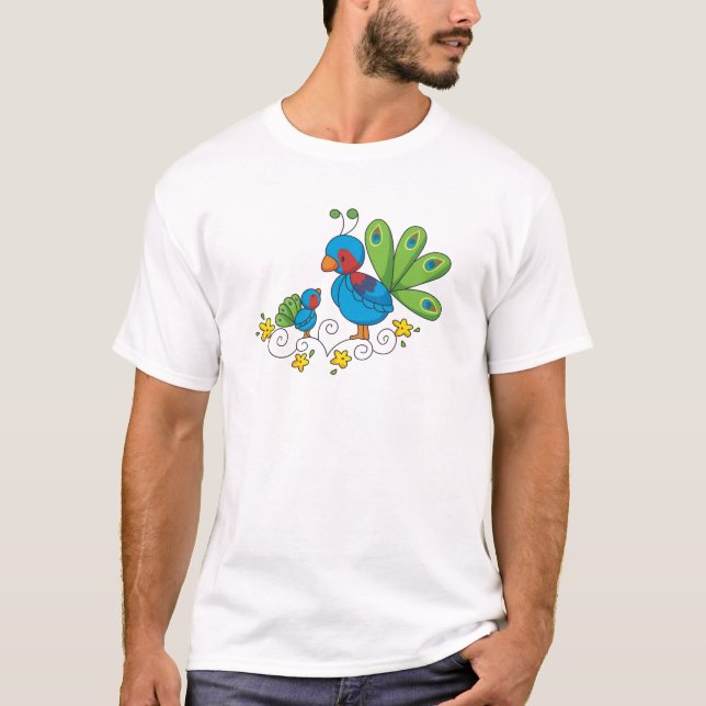 Mum and Baby Peacock T-Shirt (Front)