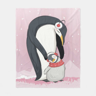 Mum And Baby Penguin Gifts For Baby Fleece Blanket