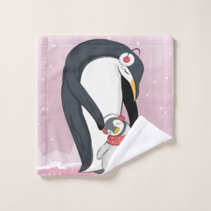 Mum And Baby Penguin Gifts For Baby Wash Cloth