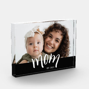 Mum and Baby Photo Custom Year Established  Block
