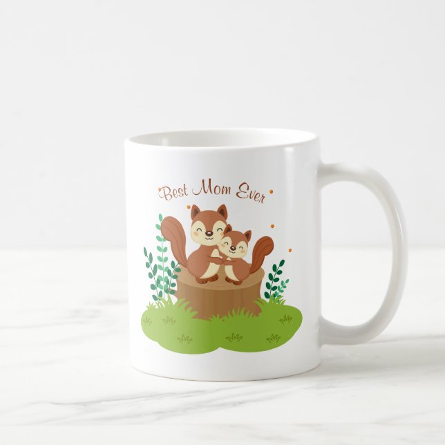 Mum and baby Squirrels Mothers Day Coffee Mug (Right)