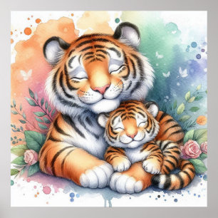 Mum and Baby Tiger Poster