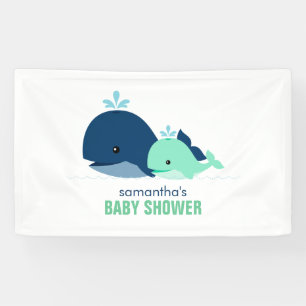 Mum and Baby Whales Gender Neutral Baby Shower Banner