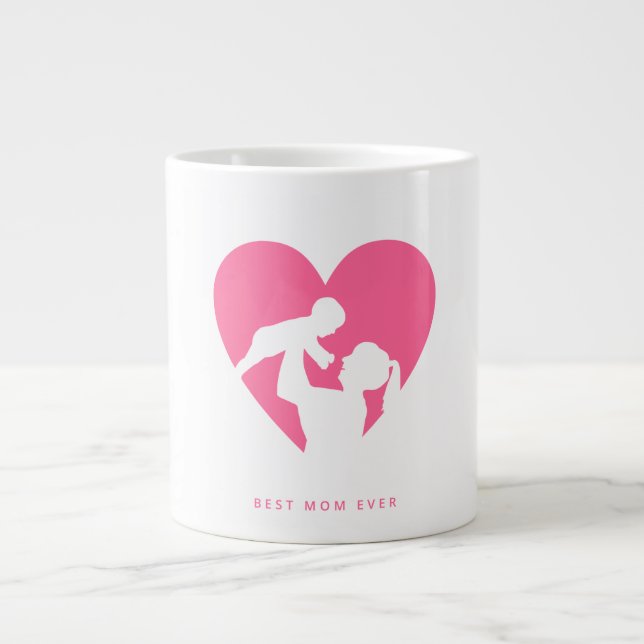 Mum and baby with love background mug (Front)