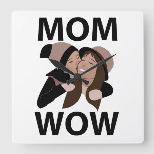 Mum and Child Mum  Square Wall Clock