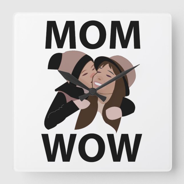 Mum and Child Mum  Square Wall Clock (Front)
