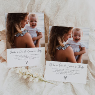 Mum and Child - Photo Joint Birthday Script Invitation