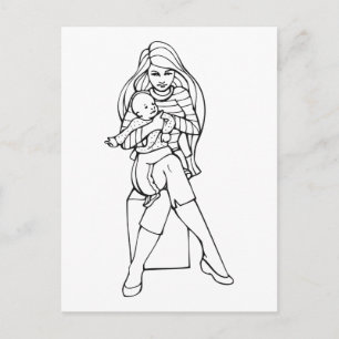 Mum and child postcard