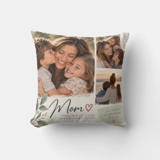 Mum and Children Family Photo Collage Keepsake Thr Cushion