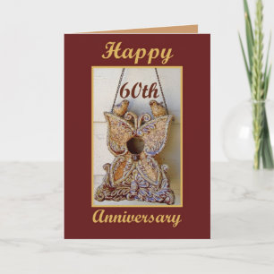 Mum and Dad 60th Anniversary with Love Birds Card
