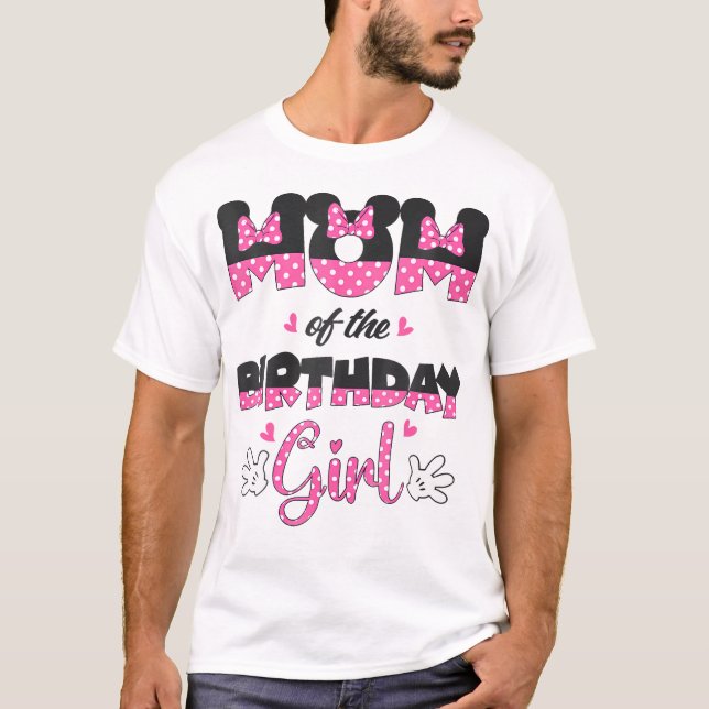 Mum And Dad Birthday Girl Mouse Family Matching T-Shirt (Front)